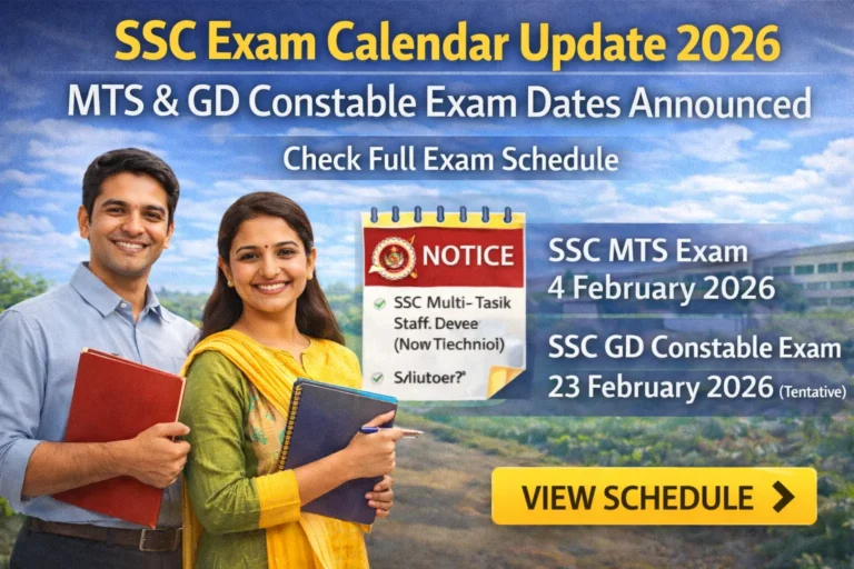 SSC Exam Calendar Update 2026
