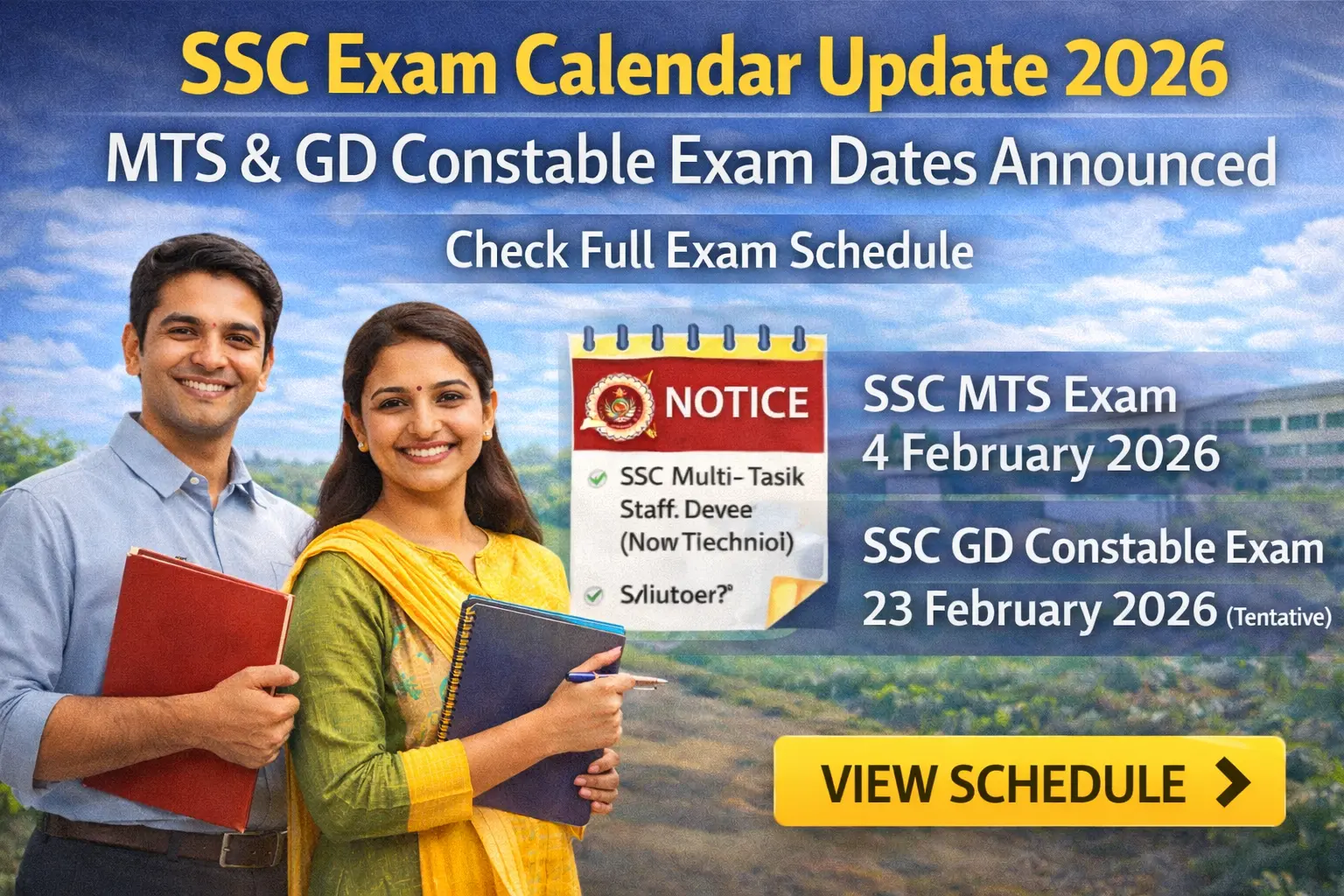 SSC Exam Calendar Update 2026