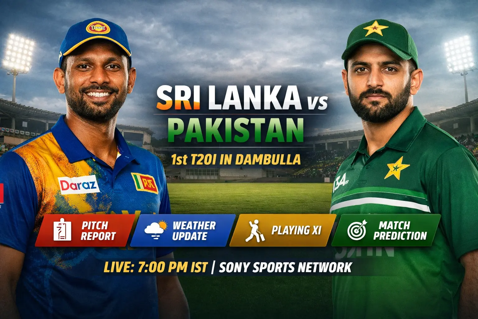 Sri Lanka vs Pakistan 1st T20I Preview 2026: Pitch Report, Playing XI & Prediction