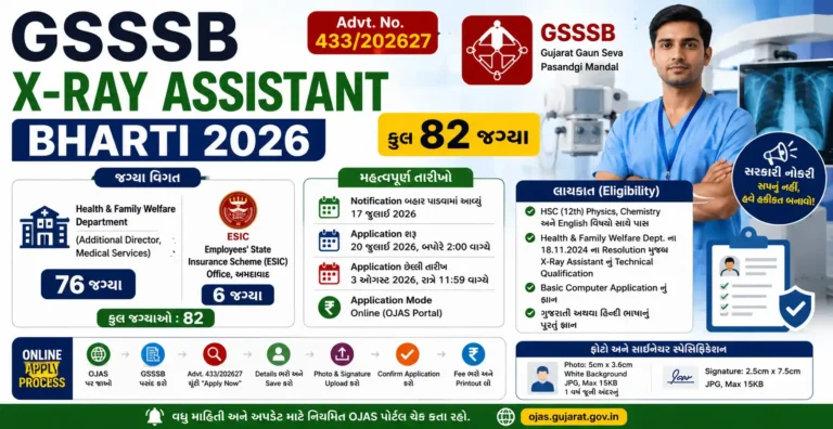 GSSSB X-Ray Assistant Bharti 2026