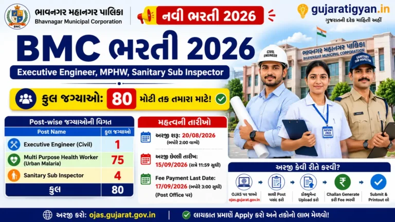 BMC Bhavnagar Municipal Corporation Bharti 2026