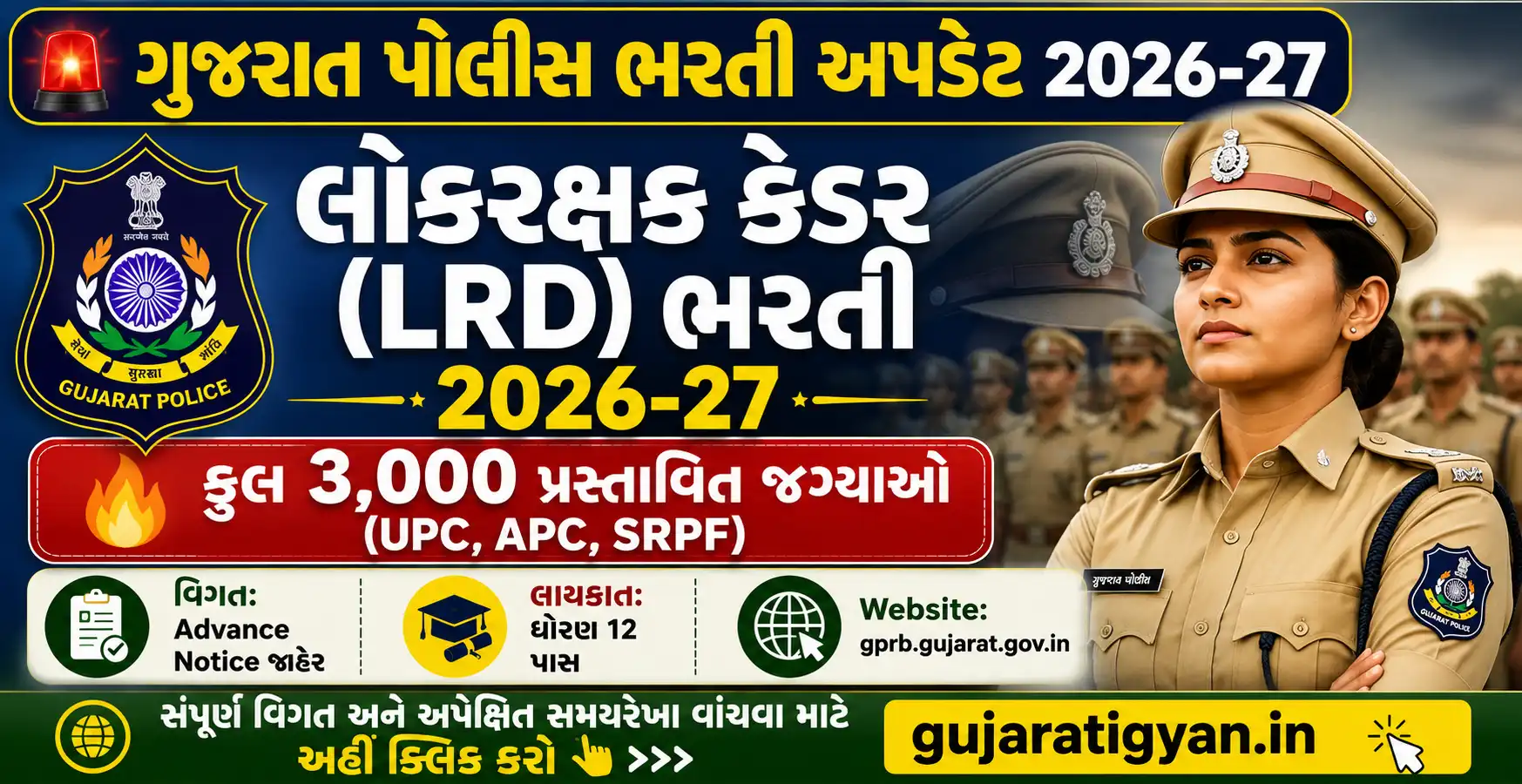 Gujarat Police Lokrakshak Bharti 2026-27